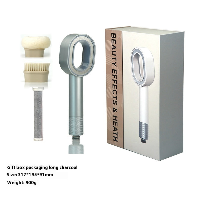 Aromatherapy Shower Head Girls Gift Box Silver Long Charcoal Gift Box