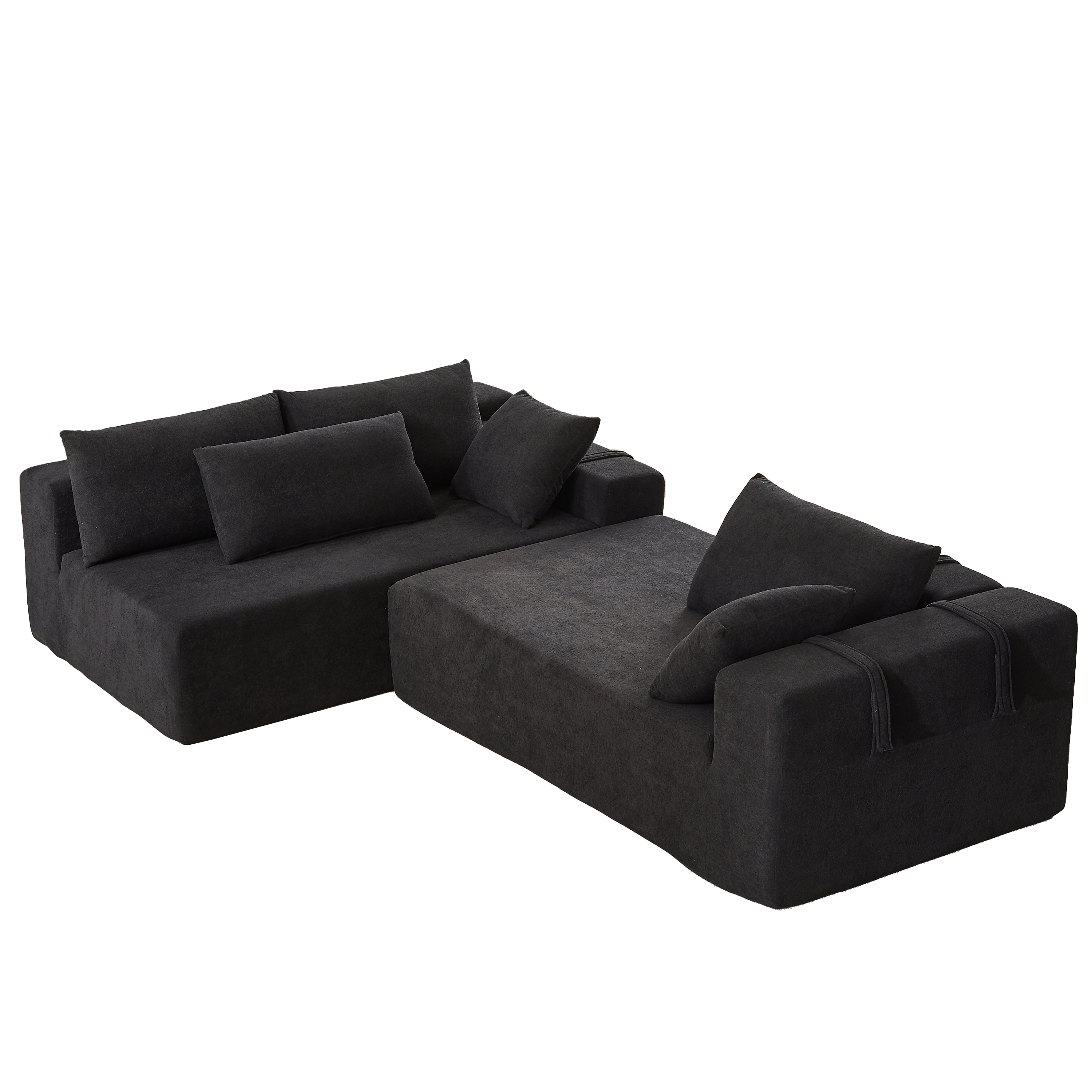 Modern Chenille Upholstered Sectional Sofa Couch Set,Modular 108' L Shaped Sectional Living Room Sofa Set With 6 Pillows,Free Combination Sofa Couch for Living Room,Bedroom(Left Chaise)W834P240009