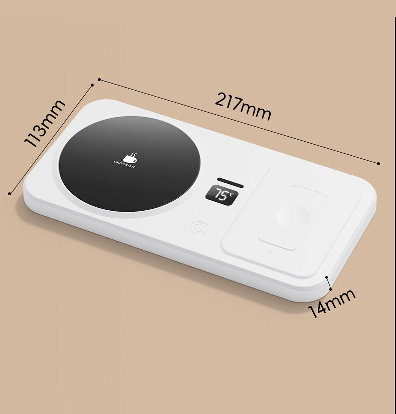 Multifunctional Home Smart Thermal Cup Pad Wireless Charging Heating Base White