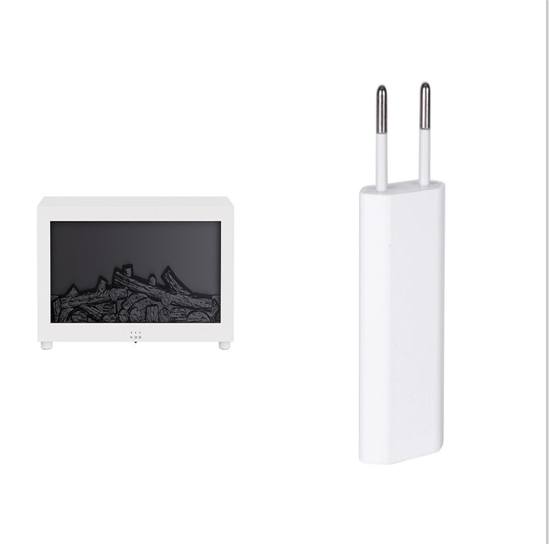 New Flame Aromatherapy Machine Colorful Essential Oil Diffuser Home Large Fog Volume Flame Humidifier 3D Flame Fireplace Machine Set2 1PCS