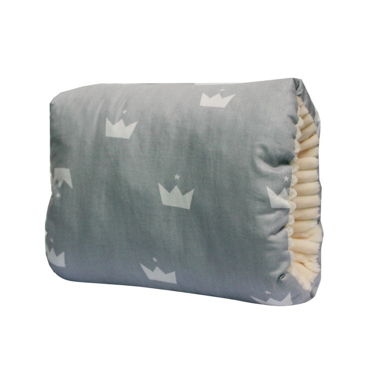 Adjustable Baby Cotton Nursing Arm Pillow Breastfeeding Washable Baby Infant Nursing Breastfeeding Pillow Cushion Arm Pad Gray Crown 25X23CM