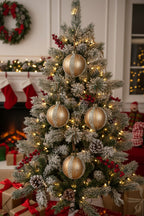 6PCS Set 3.9in Christmas Ball Ornaments Glass Hanging Ball Tree Decor Party Holiday Home Decor