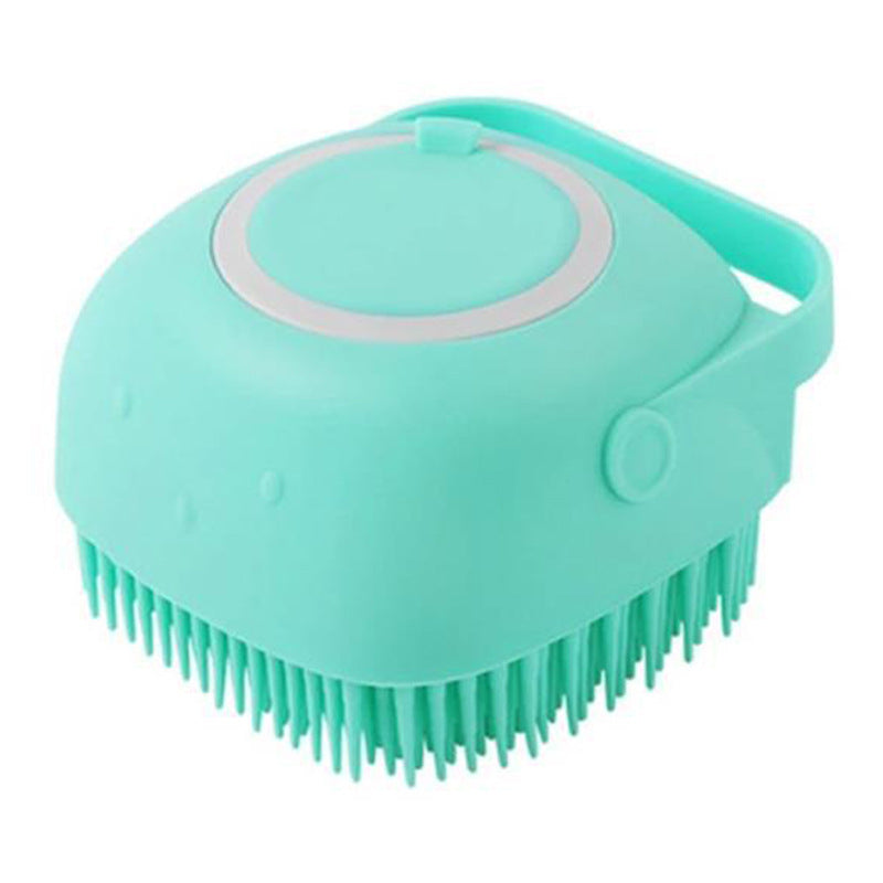 Silicone Dog Bath Massage Gloves Brush Pet Cat Bathroom Cleaning Tool Comb Brush For Dog Can Pour Shampoo Dog Grooming Supplies Green square