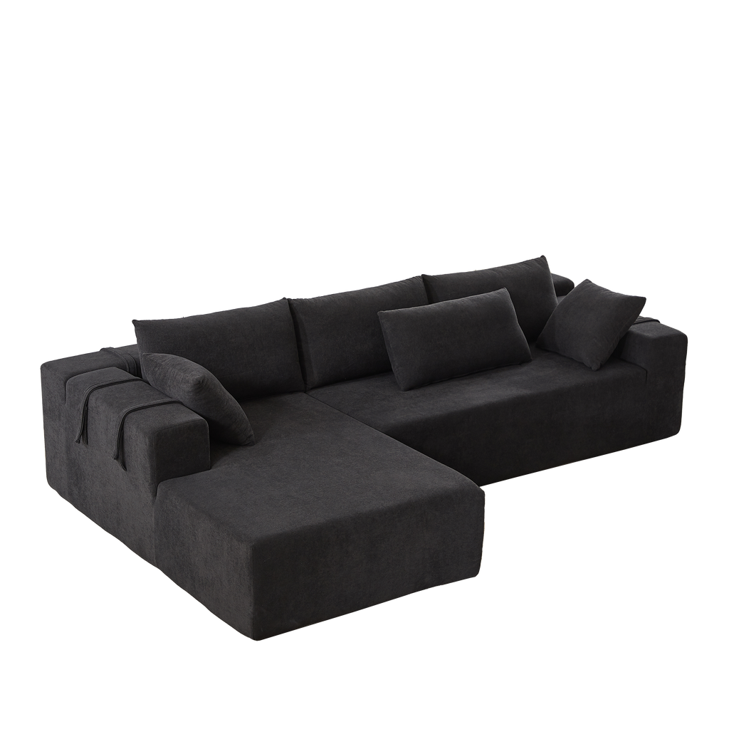 Modern Chenille Upholstered Sectional Sofa Couch Set,Modular 108' L Shaped Sectional Living Room Sofa Set With 6 Pillows,Free Combination Sofa Couch for Living Room,Bedroom(Left Chaise)W834P240009