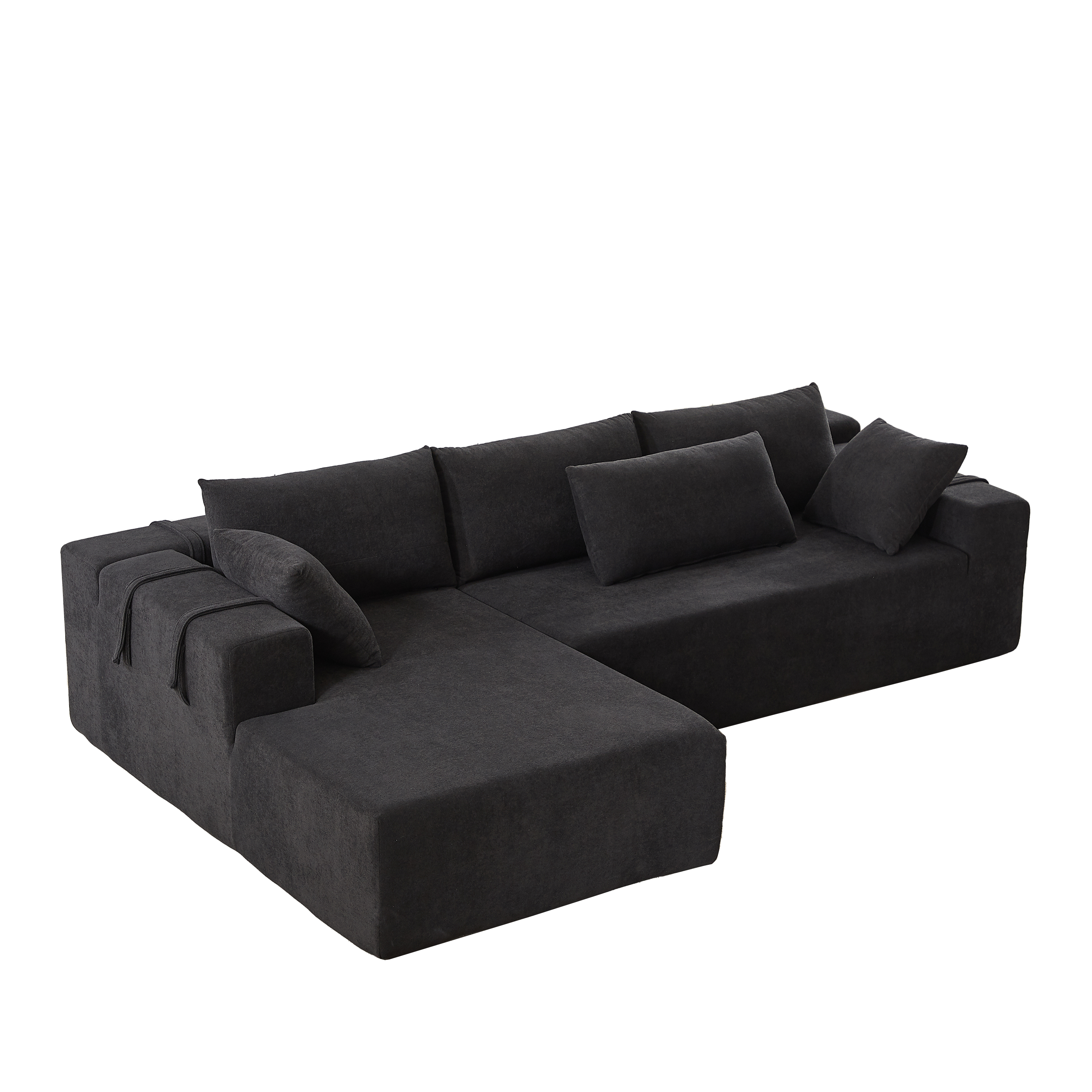 Modern Chenille Upholstered Sectional Sofa Couch Set,Modular 108' L Shaped Sectional Living Room Sofa Set With 6 Pillows,Free Combination Sofa Couch for Living Room,Bedroom(Left Chaise)W834P240009