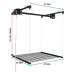 Overhead Garage Storage Rack 4x4 FT for High Ceilings 10-12 FT, 250LBS Capacity All-Steel Construction with Safety Lock (Installation Required, Heavy-Duty Garage Organizer)