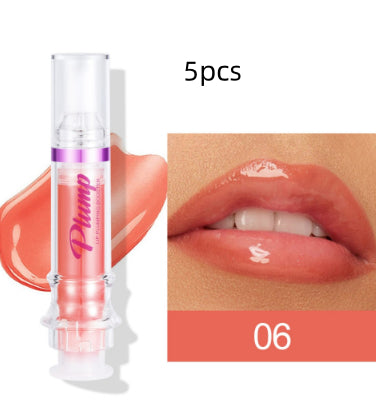 New Tube Lip Rich Lip Color Slightly Spicy Lip Honey Lip Glass Mirror Face Lip Mirror Liquid Lipstick 6Colors5pcs