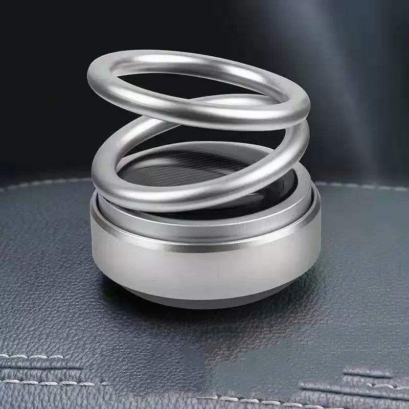 Solar Auto Rotation Car Air Freshener Perfume Seat Silver
