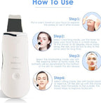 3-in-1 Ultrasonic Facial Skin Scrubber