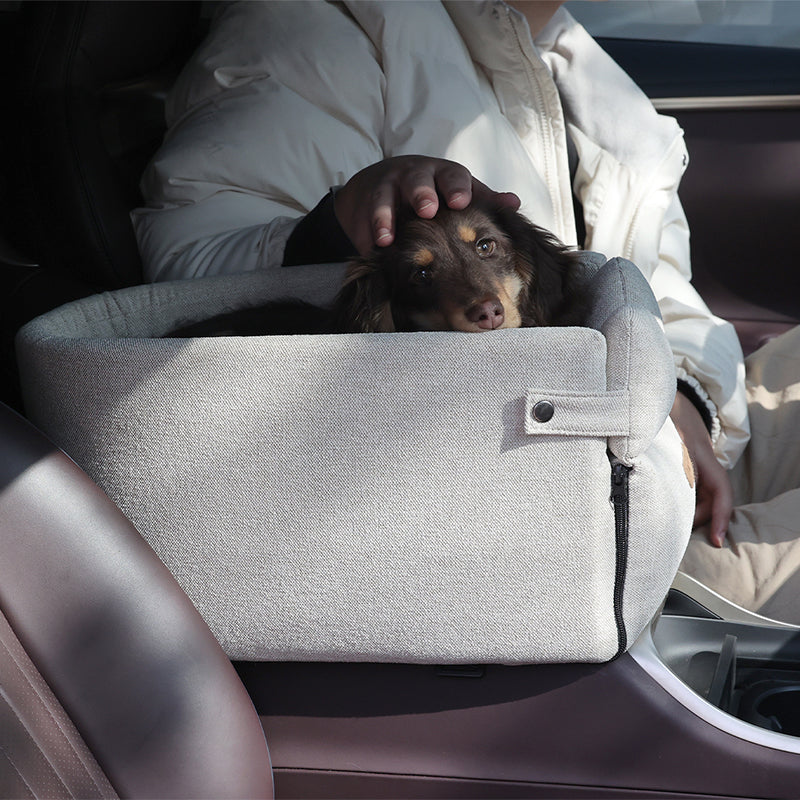 Car Central Dog Car Seat Bed Portable Dog Carrier For Small Dogs And Cats Safety Travel Bag Accessories Pet Products Beige Average Size