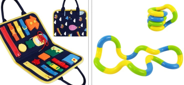 New Busy Book Children's Busy Board Dressing And Buttoning Learning Baby Early Education Preschool Sensory Learning Toy Style 1set