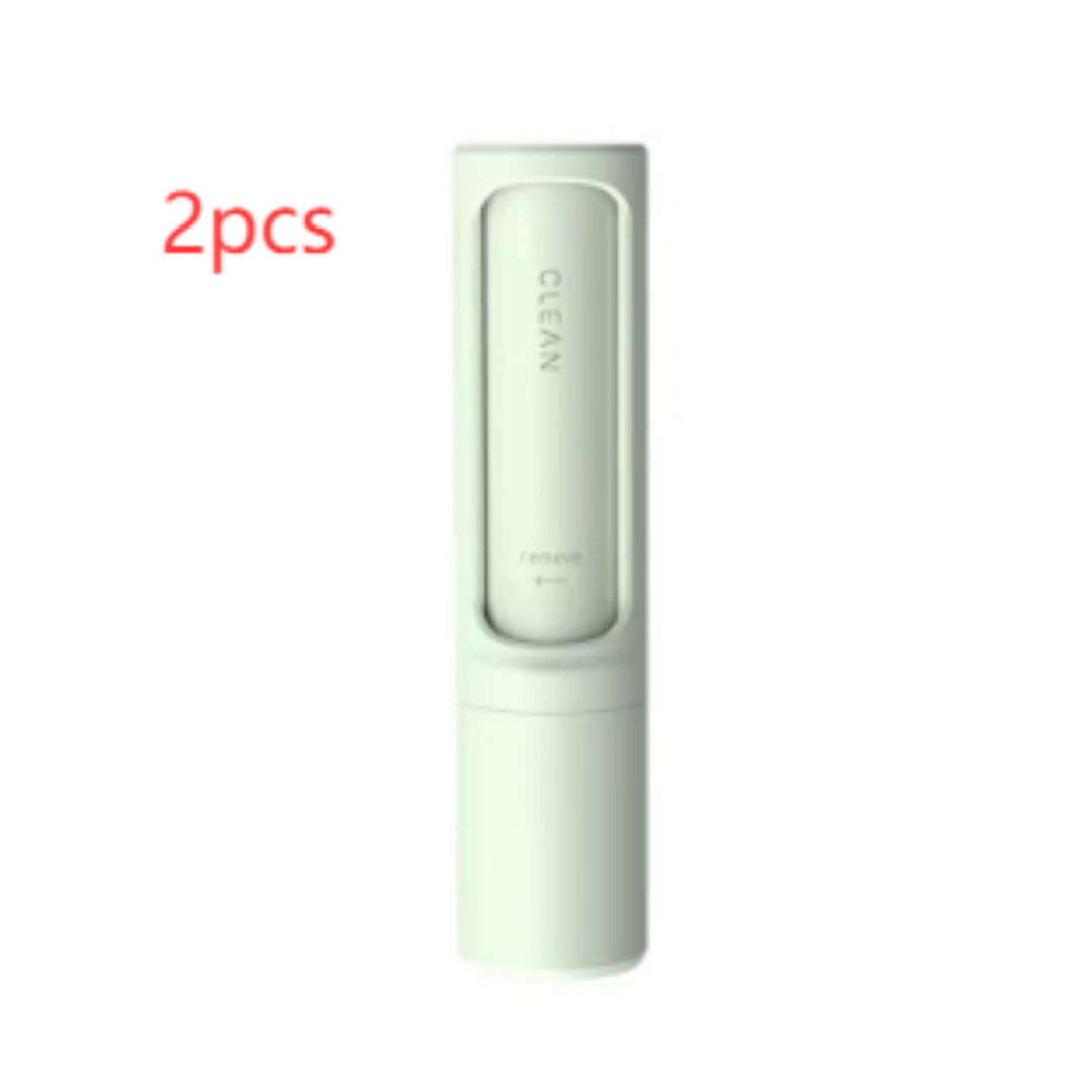 2-1 Reusable Pet Hair Remover Brush Lint Roller Portable Effective Self Cleaning Tool for Cat Dog Fur Hair Dust Removal Brush Green 2pcs