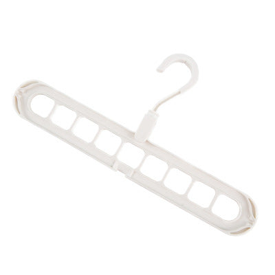 9-hole Clothes Hanger Organizer Space Saving Hanger Multi-function Folding Magic c Scarf Clothes Storage White 1PC