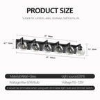 Farmhouse Bathroom Vanity Light Fixtures, 6-Light Bathroom Light Fixtures Over Mirror, Rustic Sconces Wall Lighting with Glass Shade for Living Room, Bedroom, Hallway