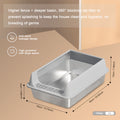 Oversized Stainless Steel Litter Box, Semi-enclosed Splash-proof And Leak-proof Design, Removable Lid, Suitable For Big Cats, And More L10 Grey