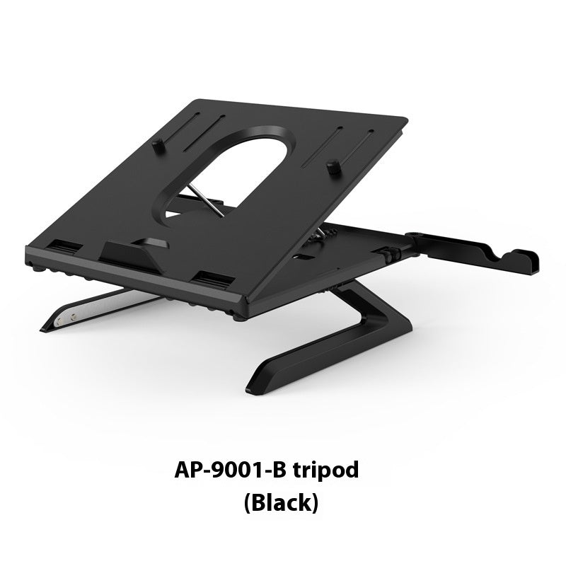 New Laptop Stand Multifunctional Folding Lift Portable Laptop Stand Monitor Increase Rack Aluminum Alloy Base Black 280x280x25.5mm