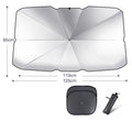 Foldable Car Windshield Sun Shade Umbrella UV Protection Heat Insulation Parasol Auto Front Window Cover Interior Protector Summer Gadgets Titanium silver Small with 2pcs mesh