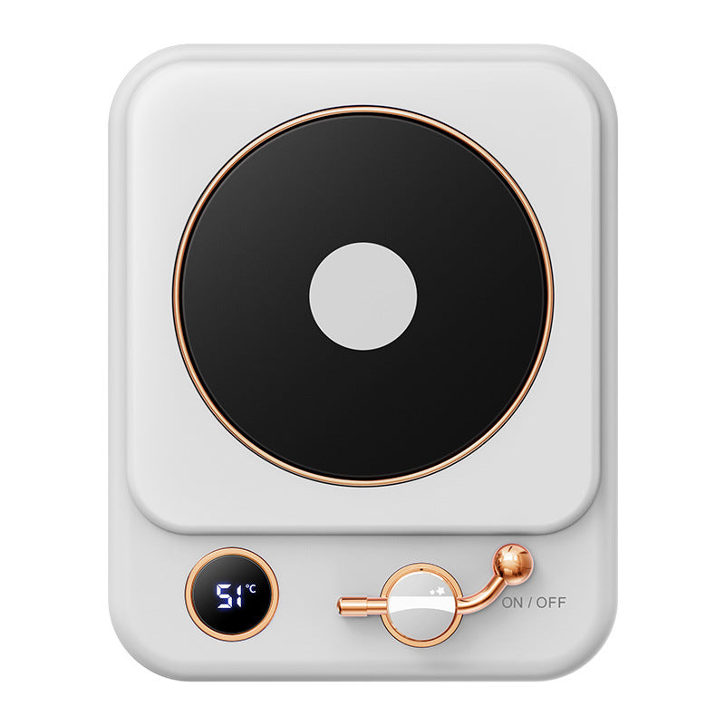 Milk Heating Insulation Base Desktop Digital Display Warming Pad White plated collage style