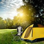 Camping Chair, Grey Iron Frame, Off-white