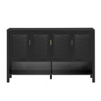 U_STYLE 55.1''Storage Sideboard with 4-Doors,Multi Functional Buffet with Open Shelf and 2-Tiers Adjustable Shelves,Modern Cabinet with Double Hooks,Suitable for Living Room, Hallway, Dining,Office.
