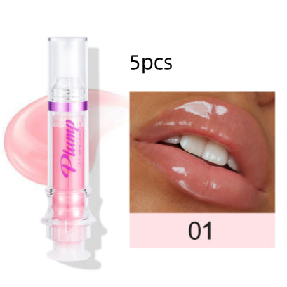 New Tube Lip Rich Lip Color Slightly Spicy Lip Honey Lip Glass Mirror Face Lip Mirror Liquid Lipstick 1color5pcs