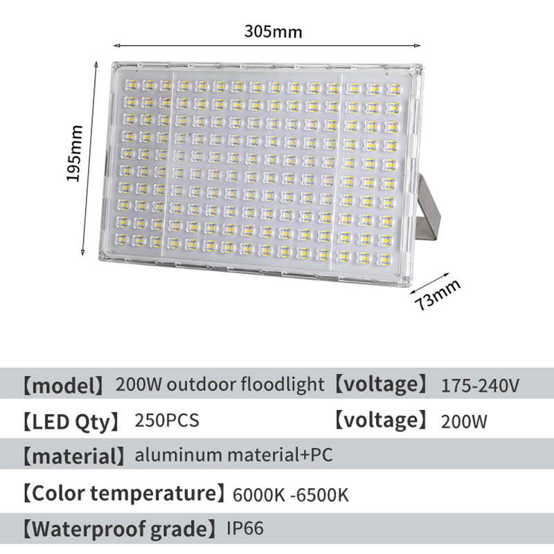 LED Floodlights, Outdoor Waterproof Industrial Workshops, Factory Buildings, Outdoor Lighting, Courtyards, Exploratory Streetlights, Ultra Bright And Strong Light 200W