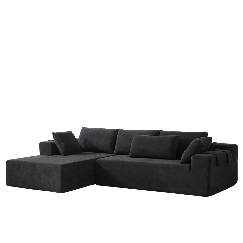 Modern Chenille Upholstered Sectional Sofa Couch Set,Modular 108' L Shaped Sectional Living Room Sofa Set With 6 Pillows,Free Combination Sofa Couch for Living Room,Bedroom(Left Chaise)W834P240009