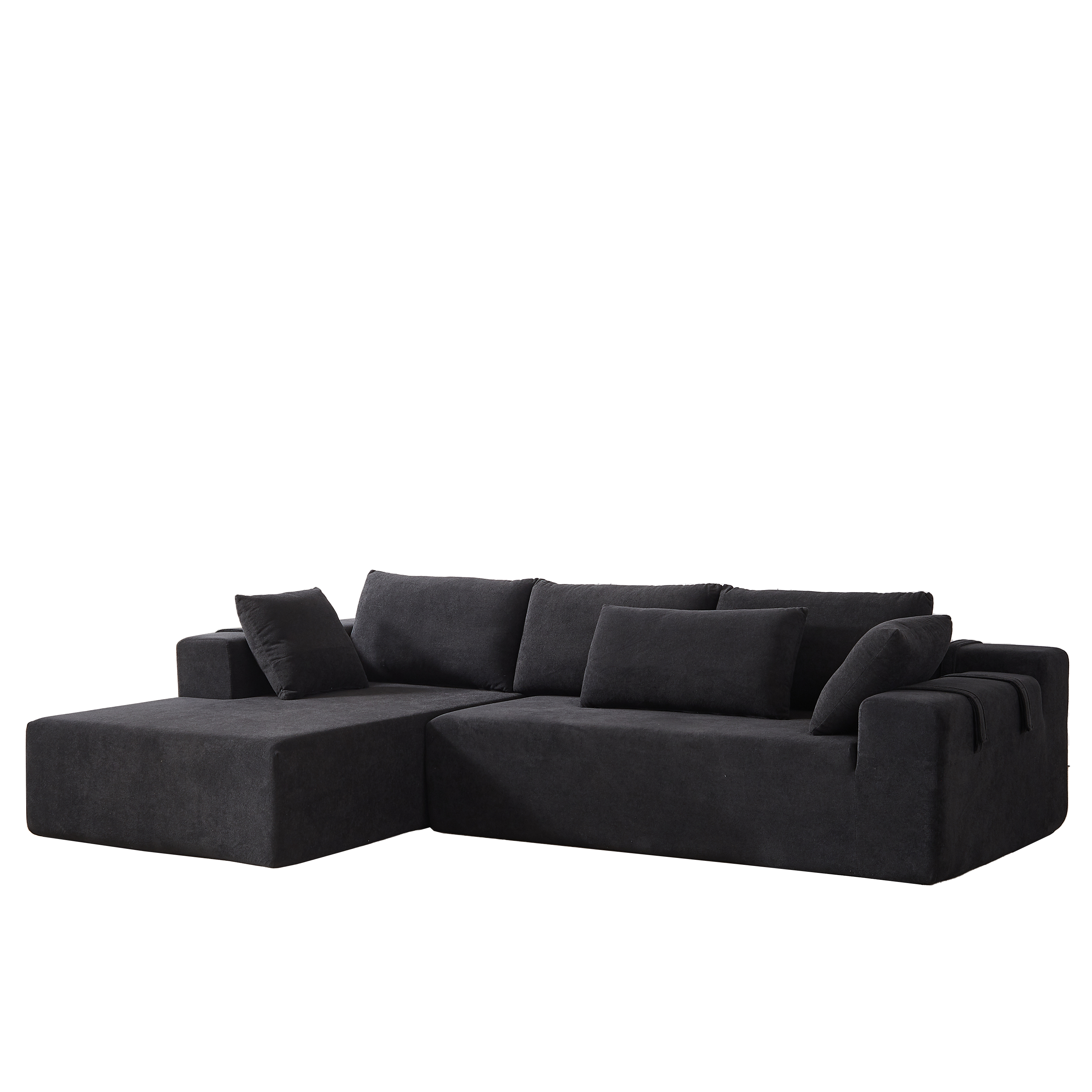 Modern Chenille Upholstered Sectional Sofa Couch Set,Modular 108' L Shaped Sectional Living Room Sofa Set With 6 Pillows,Free Combination Sofa Couch for Living Room,Bedroom(Left Chaise)W834P240009