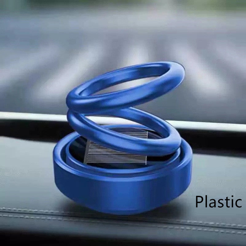 Solar Auto Rotation Car Air Freshener Perfume Seat Blue plastic