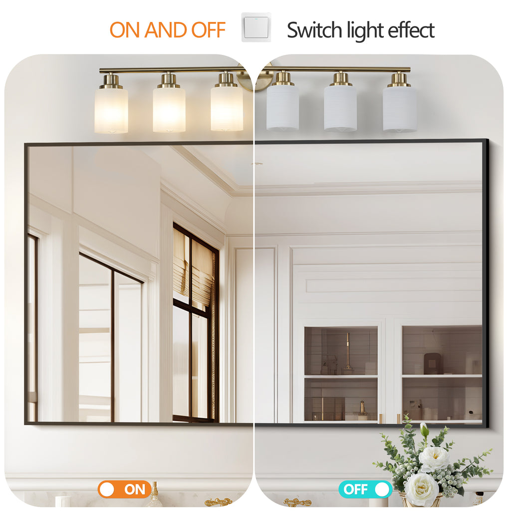 39' Modern 6-Light Vanity Wall Sconce, Golden Finish with Frosted Glass Shades for Bathroom or Hallway Lighting (No Bulbs)