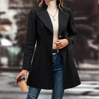Women's Winter Overcoat Lapel Collar Single Breasted Outerwear Long Pea Coat
