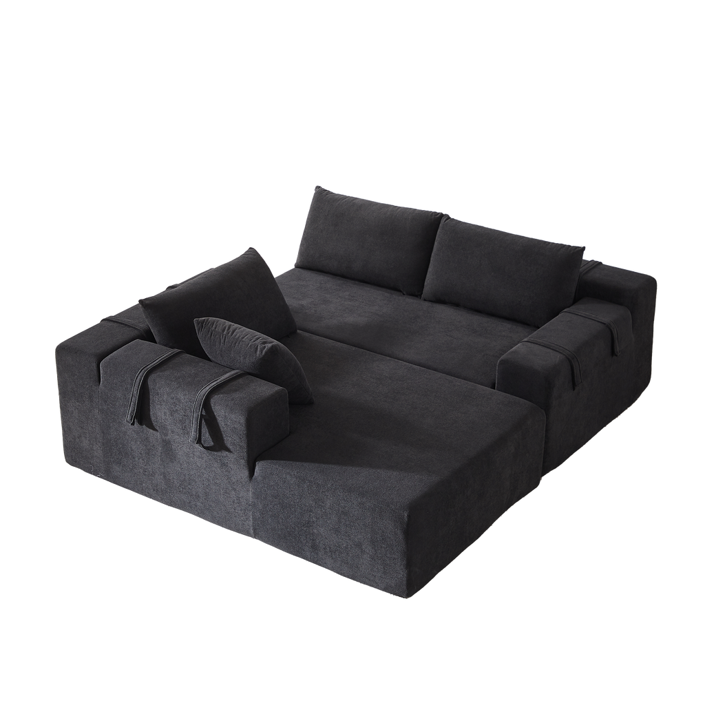 Modern Chenille Upholstered Sectional Sofa Couch Set,Modular 108' L Shaped Sectional Living Room Sofa Set With 6 Pillows,Free Combination Sofa Couch for Living Room,Bedroom(Left Chaise)W834P240009