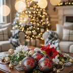 4PCS Set 4.7in Christmas Glass Ball Ornaments Hanging Tree Decor Home Party Holiday Decor