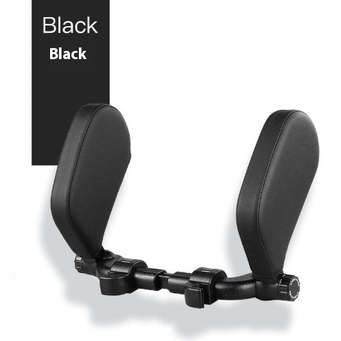 Car headrest pillow Sleep Adjustable Side Car Soft Travel Seat Headrest Auto Leather Support Neck Pillow Cushion car accessories Black