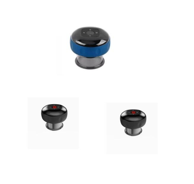 Electric Vacuum Cupping Massage Body Cups Anti-Cellulite Therapy Massager For Body Electric Guasha Scraping Fat Burning Slimming Blue and 2black 6speed charging USB