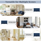 U_STYLE 55.1''Storage Sideboard with 4-Doors,Multi Functional Buffet with Open Shelf and 2-Tiers Adjustable Shelves,Modern Cabinet with Double Hooks,Suitable for Living Room, Hallway, Dining,Office.