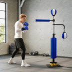 4.6'-6.7' Speed Bag Boxing Bag Stand, Reflex Bag Boxing Training Equipment, Speed Punching Bag, Blue Blue 1000x350x180 mm