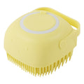 Silicone Dog Bath Massage Gloves Brush Pet Cat Bathroom Cleaning Tool Comb Brush For Dog Can Pour Shampoo Dog Grooming Supplies Yellow square