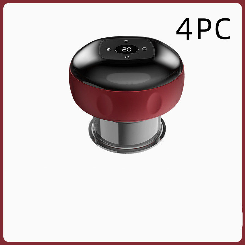 Electric Vacuum Cupping Massage Body Cups Anti-Cellulite Therapy Massager For Body Electric Guasha Scraping Fat Burning Slimming Red 4pcs USB