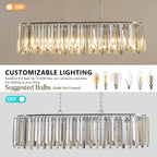 (Same as W1340P189407/L5018) Modern Oval Crystal ceiling chandelier Luxury Home Decor Light Fixture (No Bulbs)