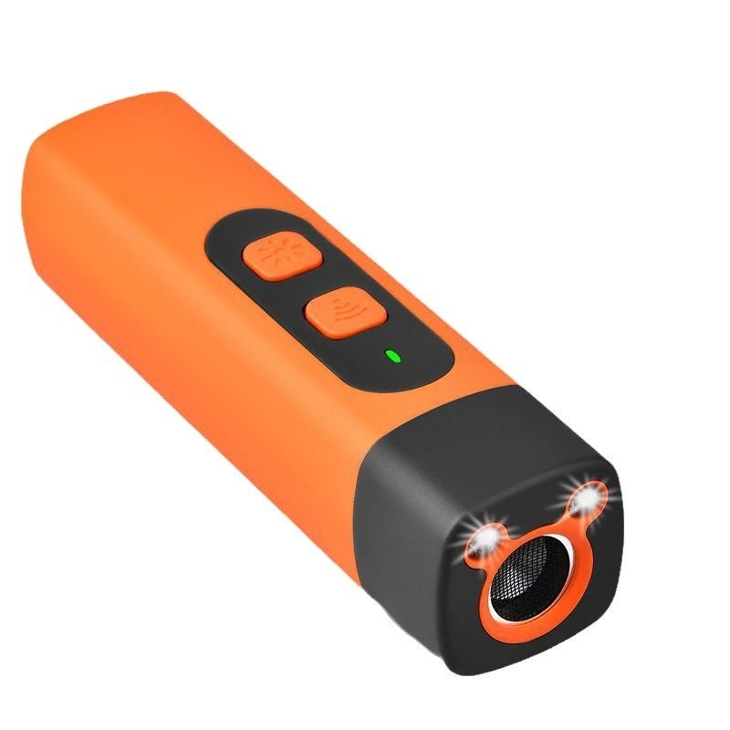 Pet Dog Repeller Ultrasonic Dog Training Device Rechargeable Anti Dog Bark Deterrent Device With LED Flashlight Pets Supplies Orange