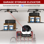 Overhead Garage Storage Rack 4x4 FT for High Ceilings 10-12 FT, 250LBS Capacity All-Steel Construction with Safety Lock (Installation Required, Heavy-Duty Garage Organizer)