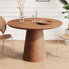 43 inch circular dining table, modern minimalist round table, MDF grain dining table, one handle and two packs