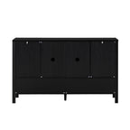 U_STYLE 55.1''Storage Sideboard with 4-Doors,Multi Functional Buffet with Open Shelf and 2-Tiers Adjustable Shelves,Modern Cabinet with Double Hooks,Suitable for Living Room, Hallway, Dining,Office.