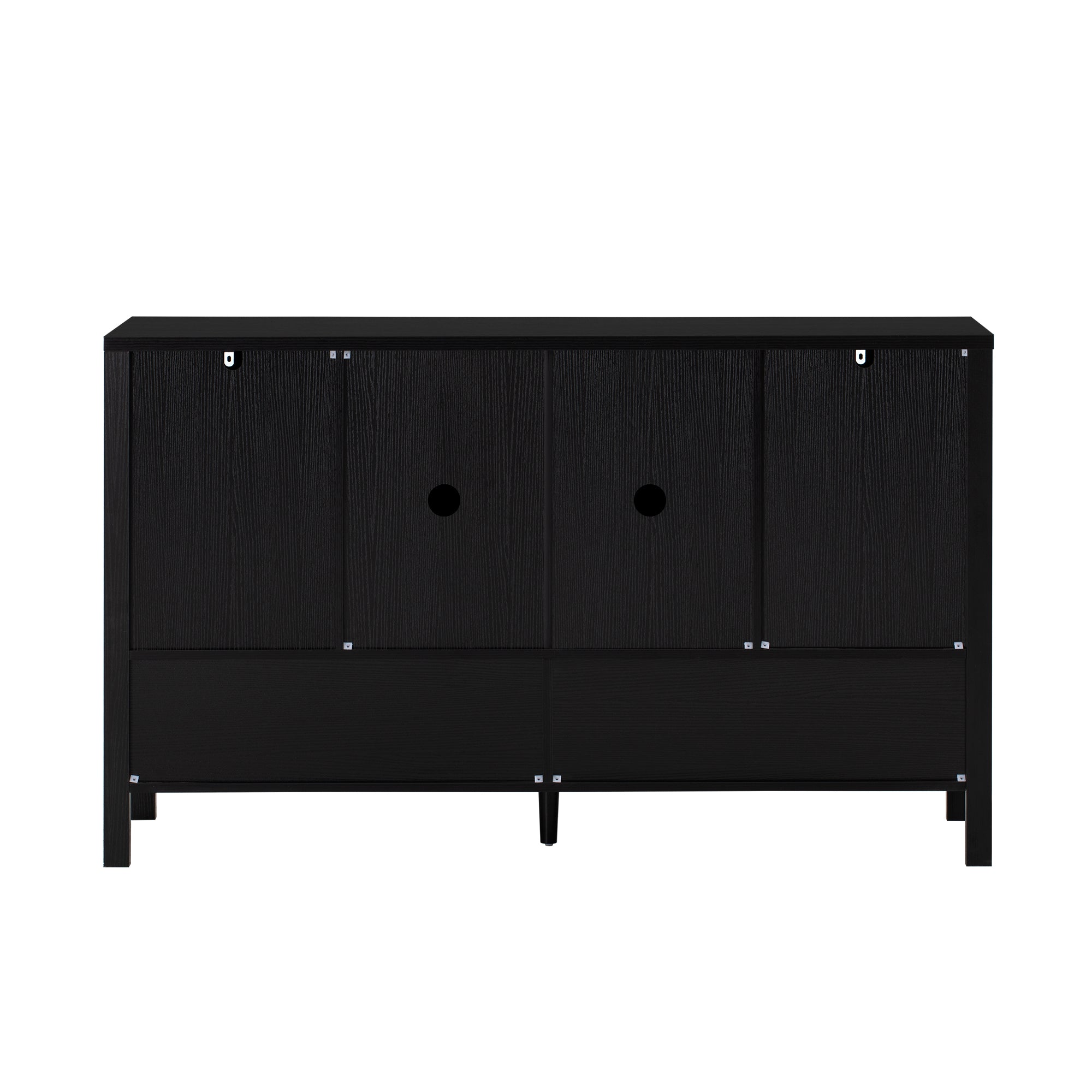 U_STYLE 55.1''Storage Sideboard with 4-Doors,Multi Functional Buffet with Open Shelf and 2-Tiers Adjustable Shelves,Modern Cabinet with Double Hooks,Suitable for Living Room, Hallway, Dining,Office.