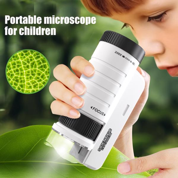 Bio Educational Science Experiment Toy Gift, Microscope For Kids - 5804A Black Black