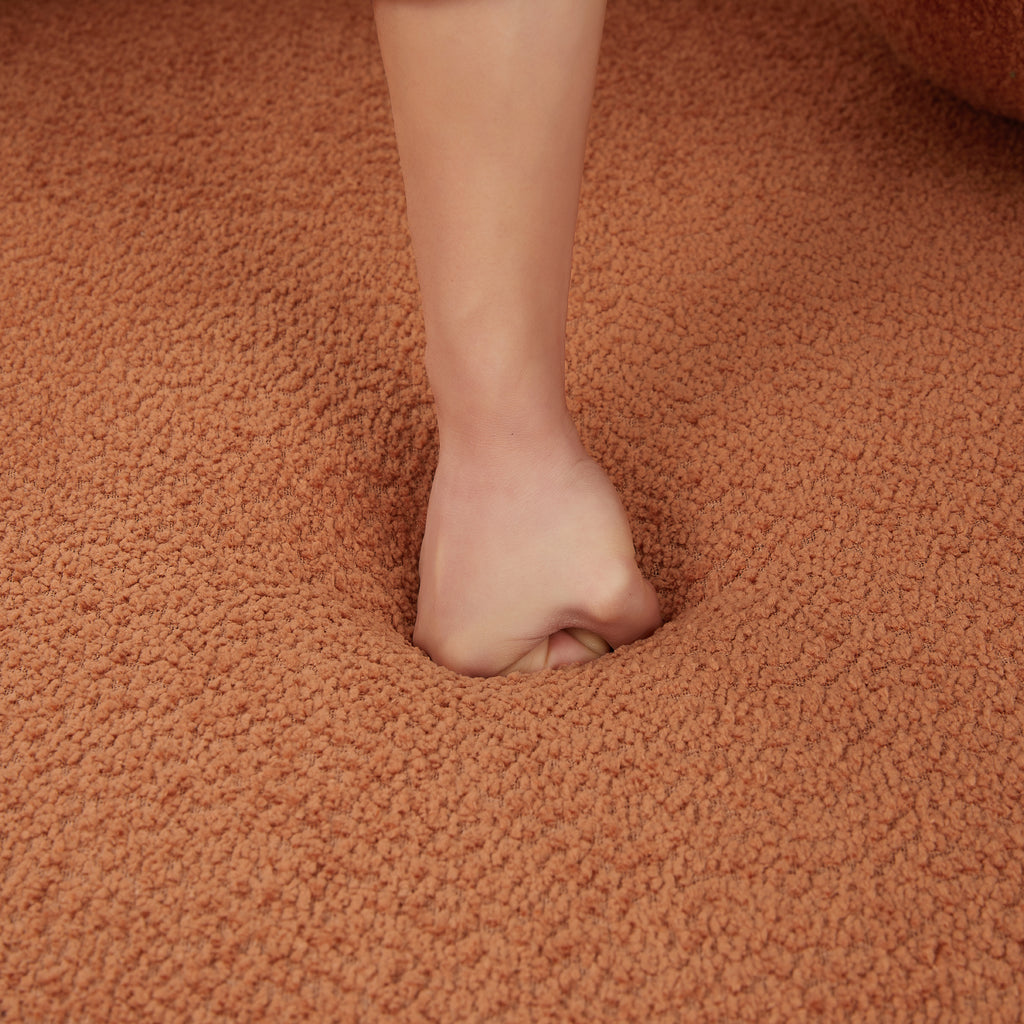 360° Swivel Accent Barrel Chair with Removable Pillows, Orange Red Chenille, 56.3 Inch