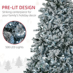 7.5' Prelit Artificial Flocked Christmas Trees