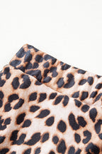 Brown Leopard Tiered Patchwork Hot Mini Skirt- Women