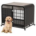Heavy Duty Dog Crate Furniture Wooden Table 33inch Grey Grey